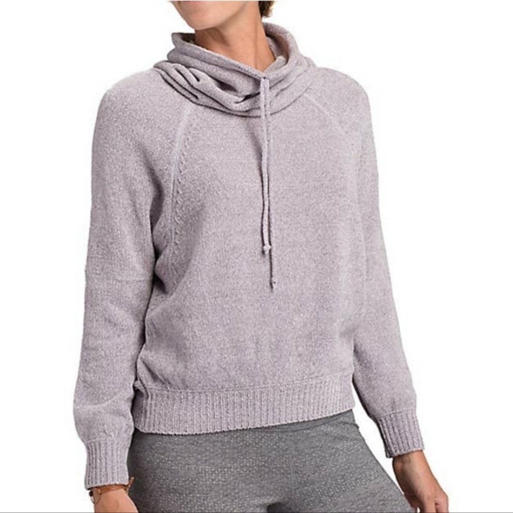 Prana Auberon funnel neck sweater Lavender purple chenille knit Women's M medium